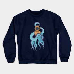 An octopus wearing a diving suit Crewneck Sweatshirt